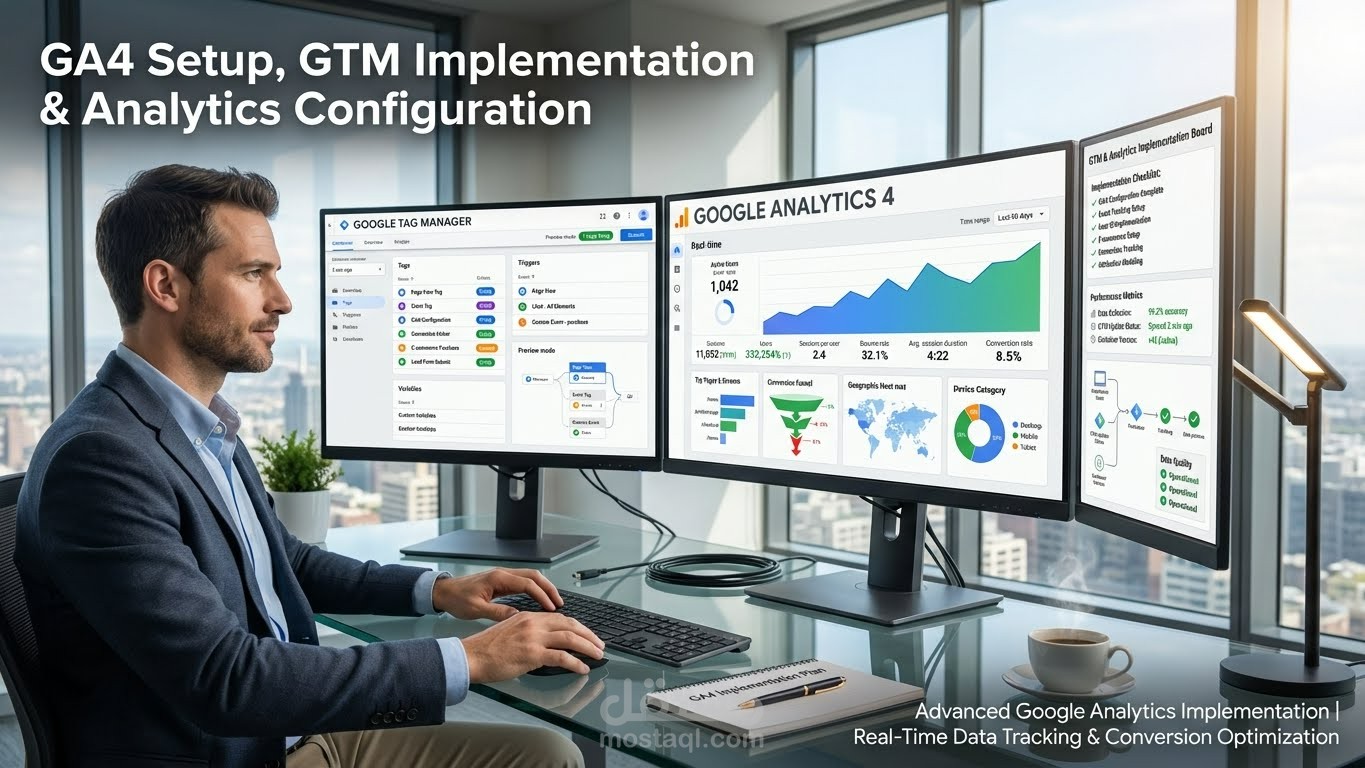 استراتيجية التسويق الرقمي والتحليلات - Google Ads, Meta Ads, GA4 وGTM
