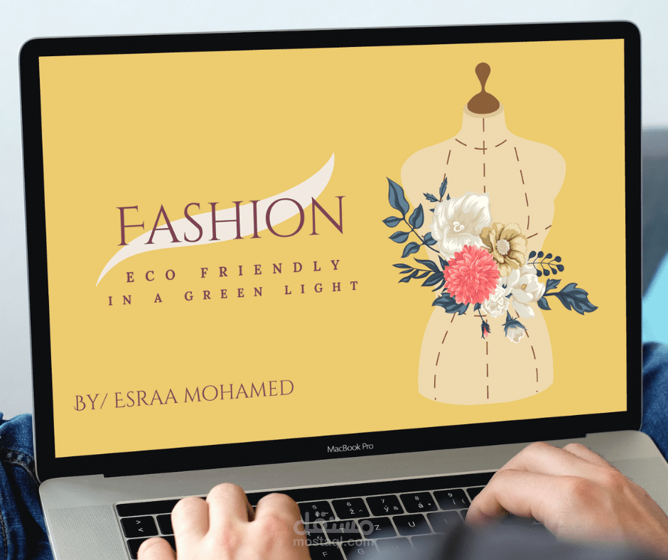 عرض تقديمي presentation احترافي أنيق بعنوان ( Green fashion )
