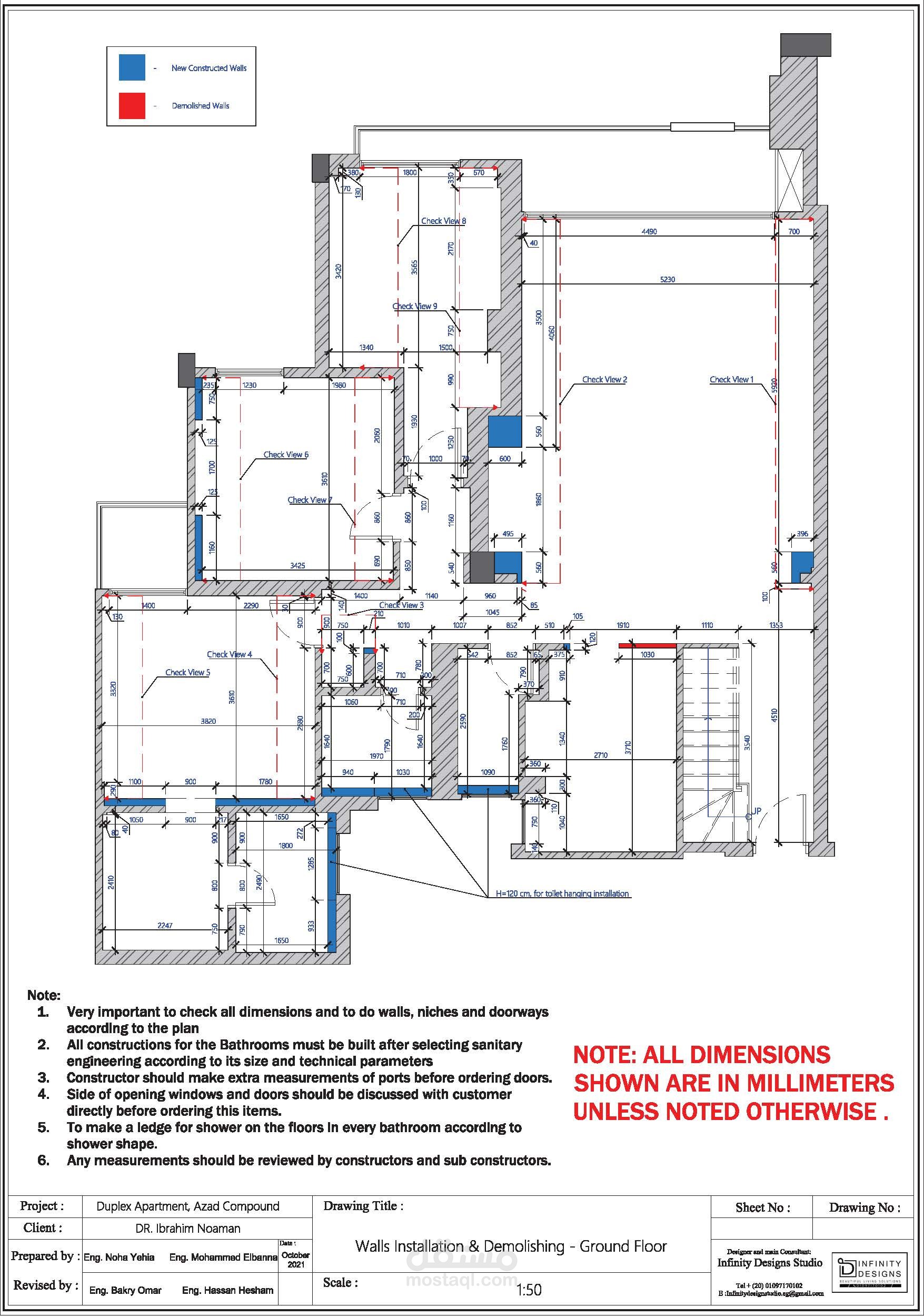 interior working drawings for duplex apartment 01