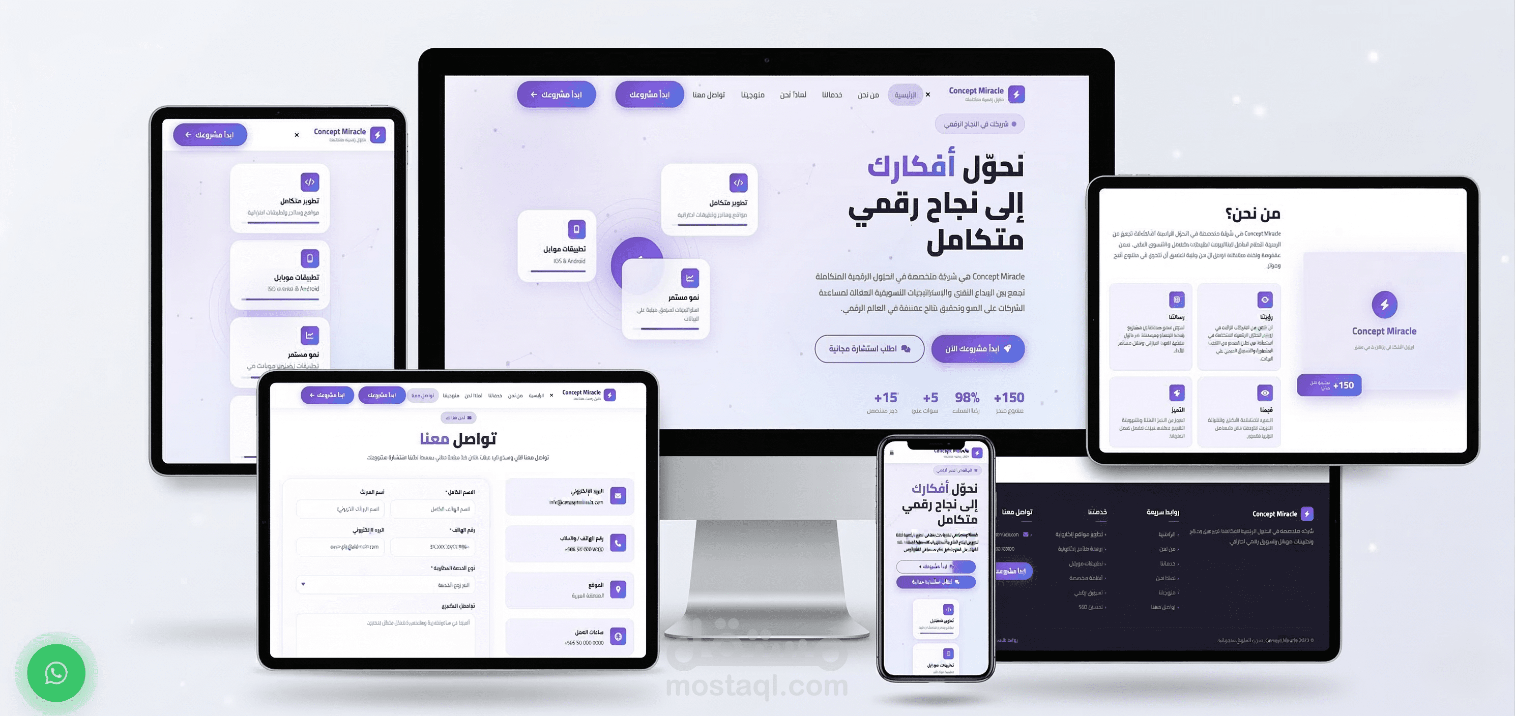 Concept Miracle – موقع شركة مع لوحة تحكم لإدارة المحتوى