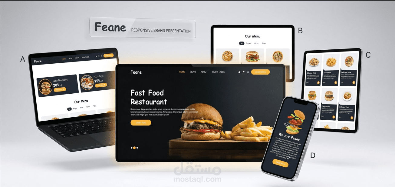 (Feane) نظام إدارة وطلب مطاعم الوجبات السريعة