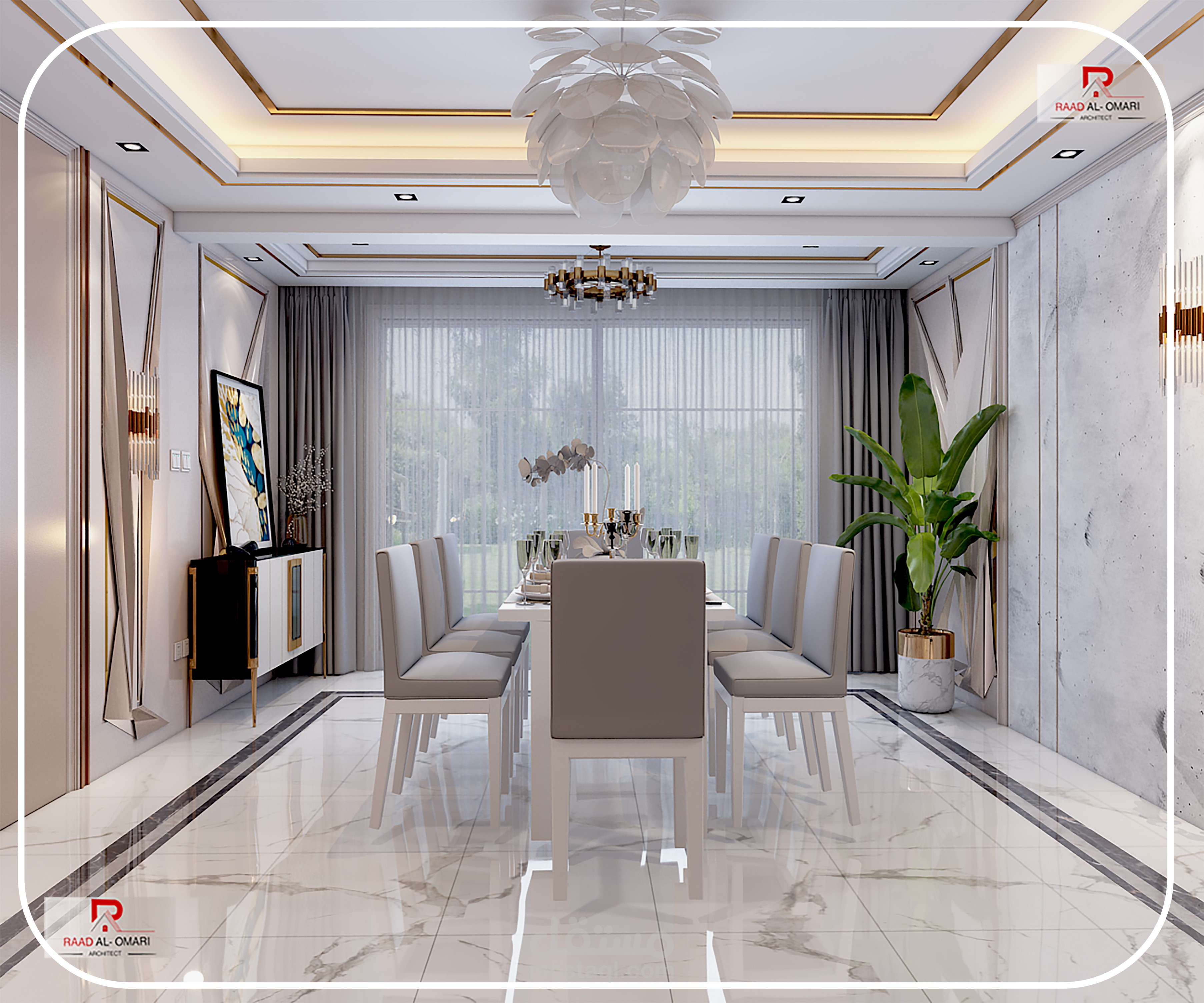 تصميم داخلي لصالة طعام