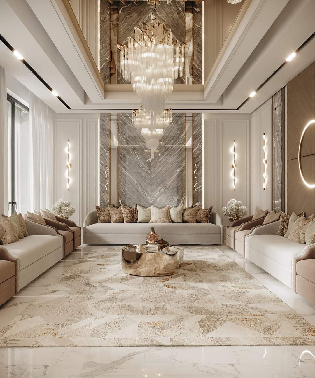 تصميم داخلي لفيلا في دولة قطر