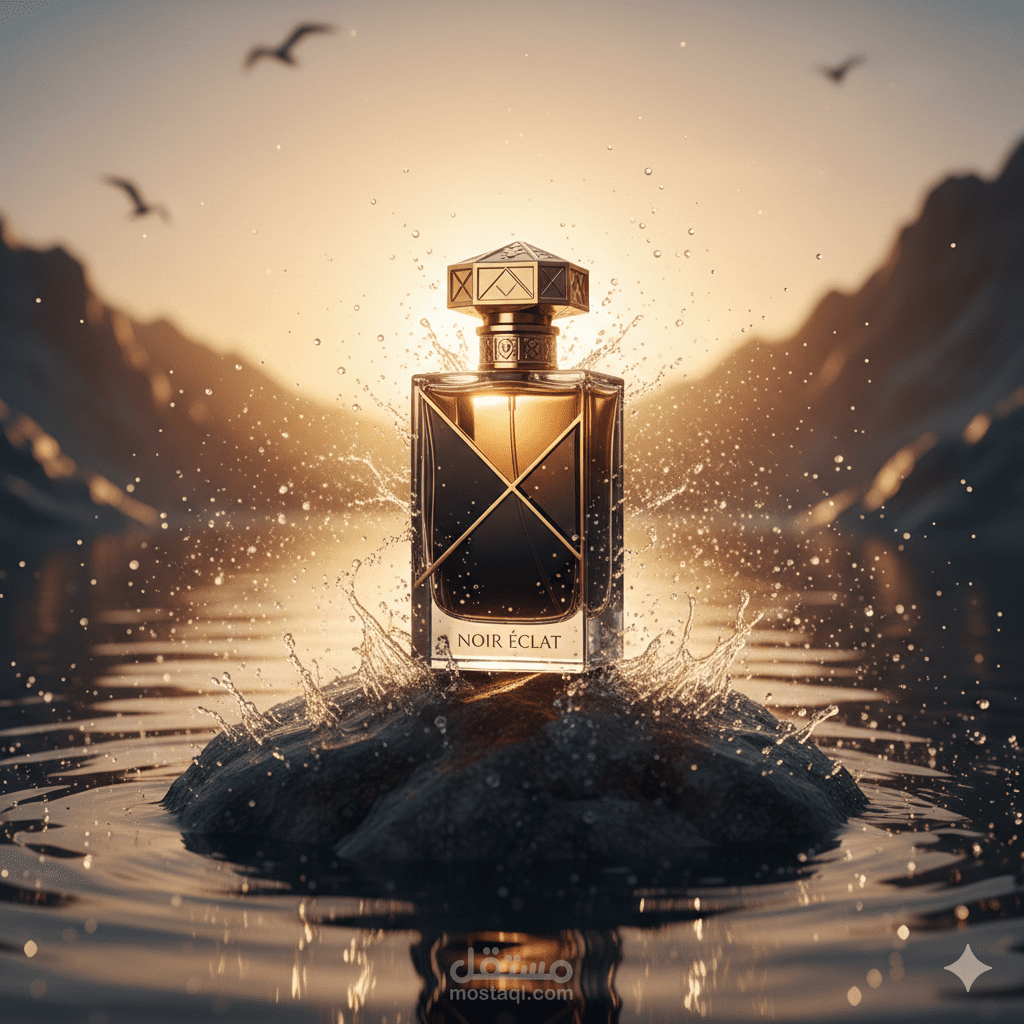 "تصميم إعلاني ومحتوى تسويقي لمنتج عطور فاخر".