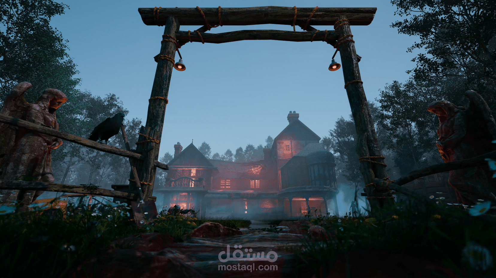 تصميم بيئة سينمائية مستوحاة من أجواء الرعب والغموض باستخدام Unreal Engine 5