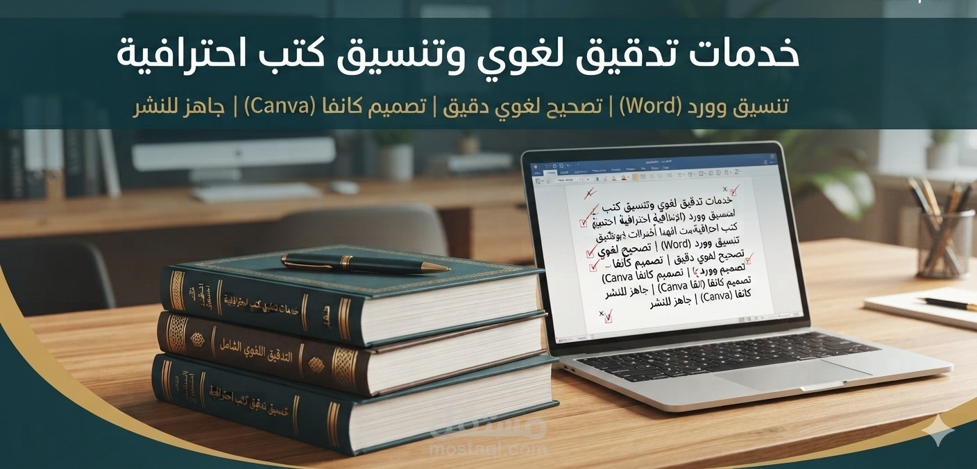 تنسيق كتب وتدقيق لغوي محترف