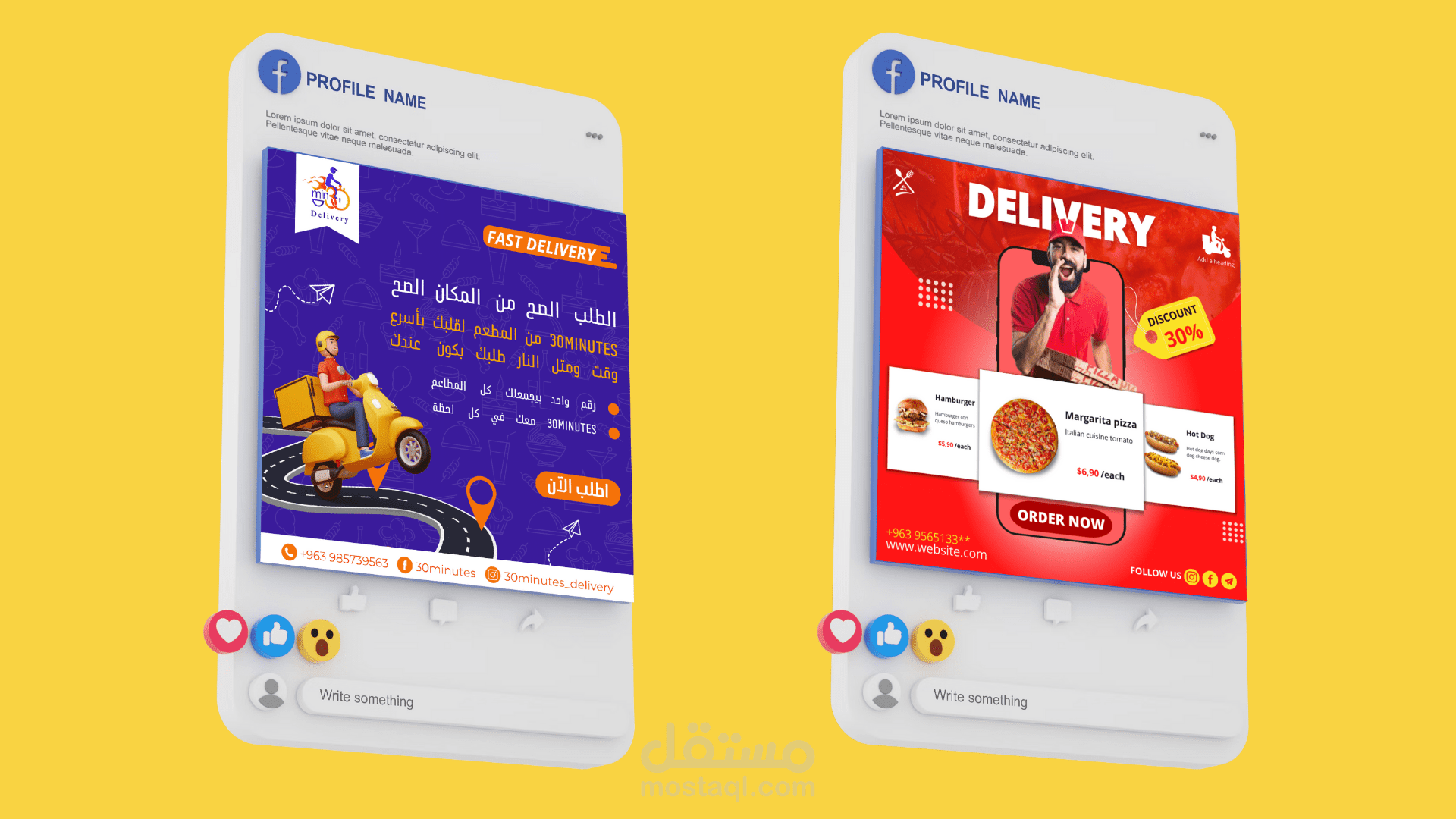 Social media posts design