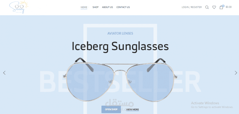 تصميم متجر الكتروني optics store