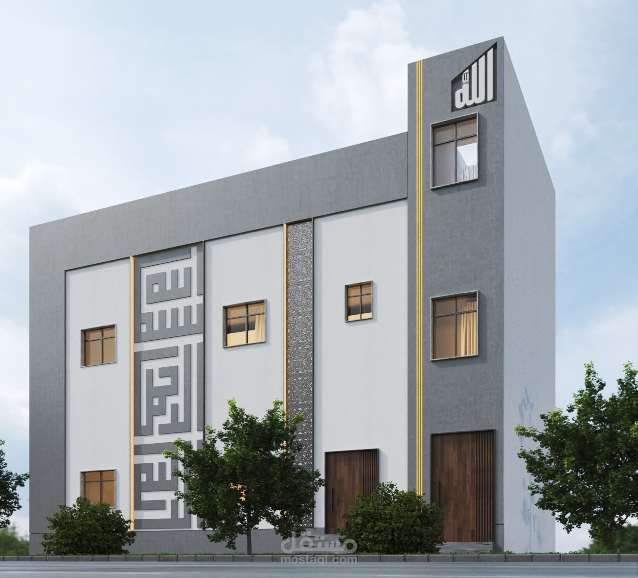 تصميم واجهة مسجد بالرياض