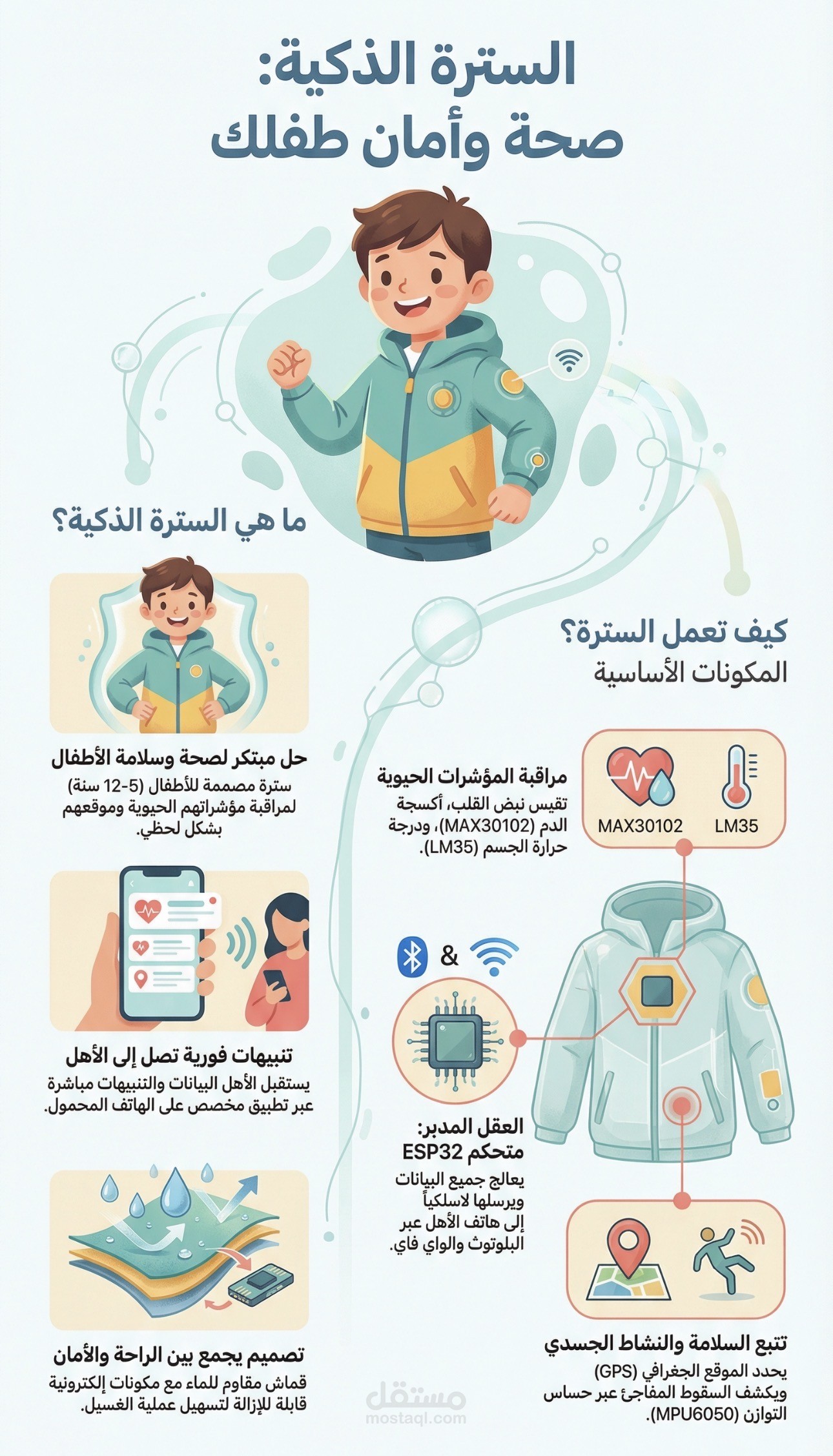 بحث السترة الذكية للاطفال