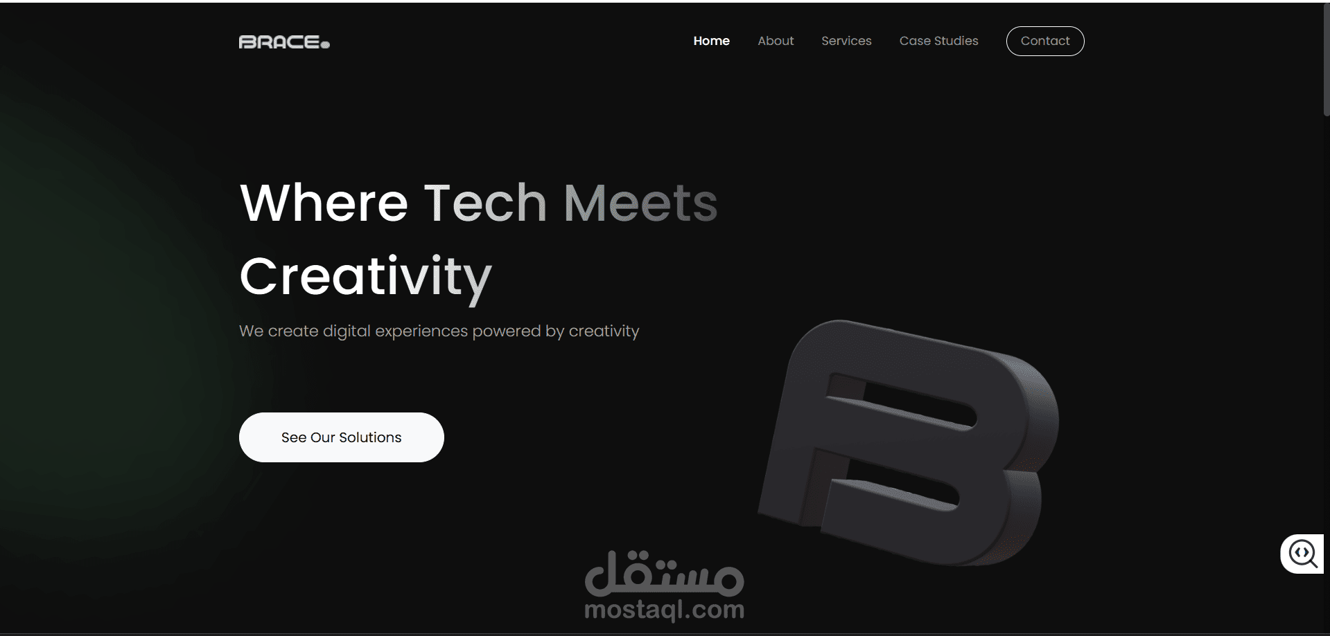 تطوير الموقع التعريفي الرسمي لشركة حلول برمجية وتكنولوجية (Brace Technology)