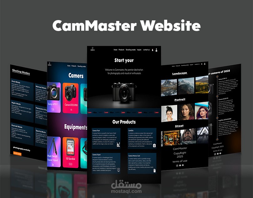 CamMaster| Photography Website | UI UX