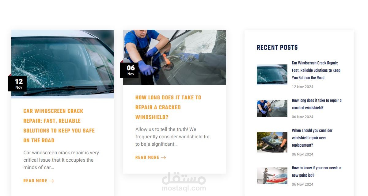 أعمالي على موقع tigerautorepair لتصليح ودهان السيارات "باللغة الانجليزية"