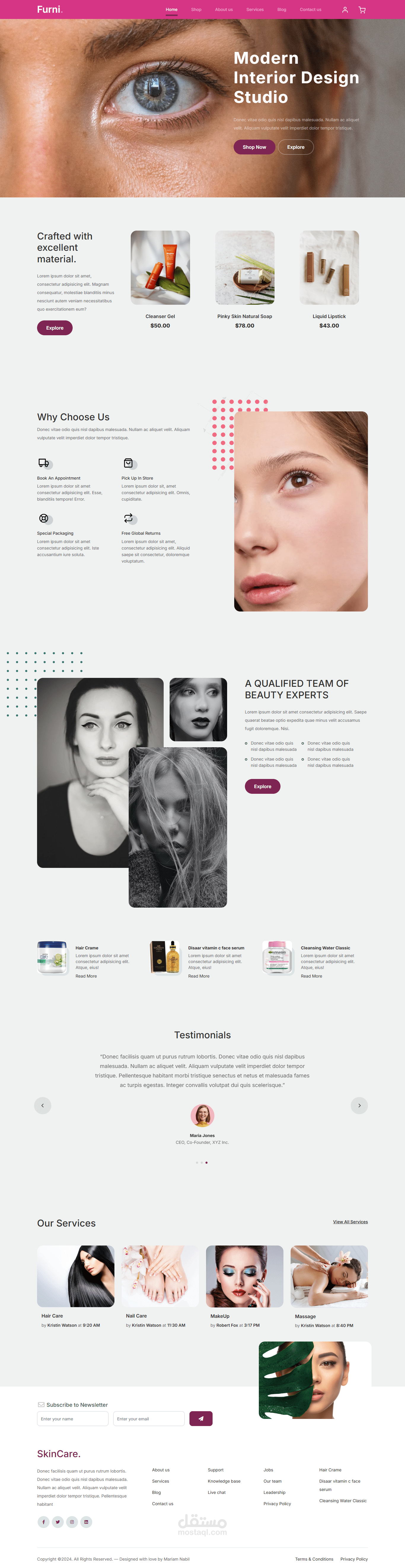 SkinCare Product Website