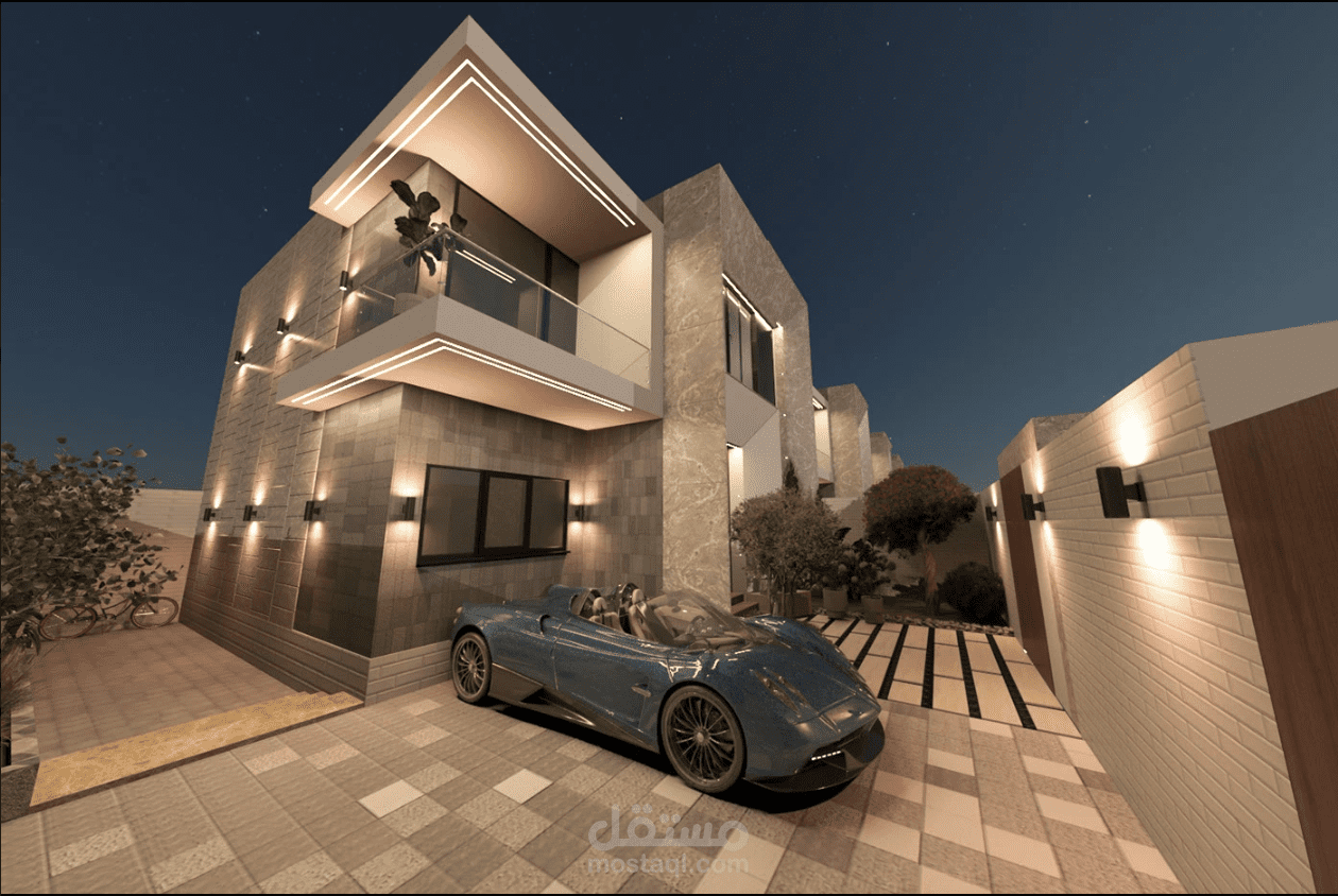 تصميم لوجهة فيلا موديرن