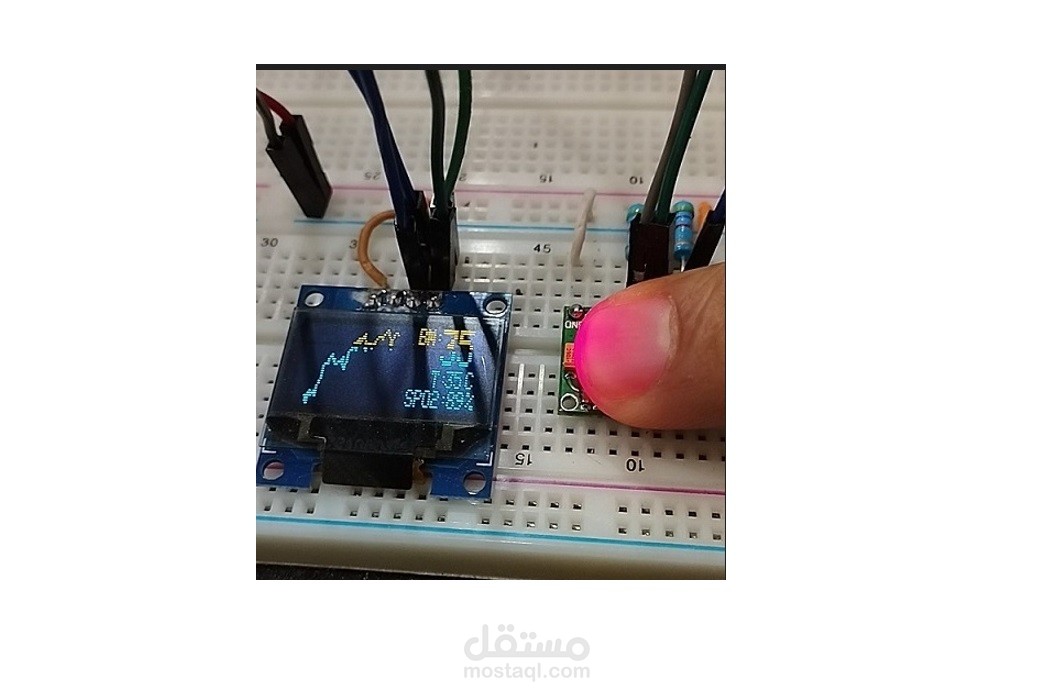 مشروع مراقبة النبض ودرجة الحرارة Heart rate and temperature monitor