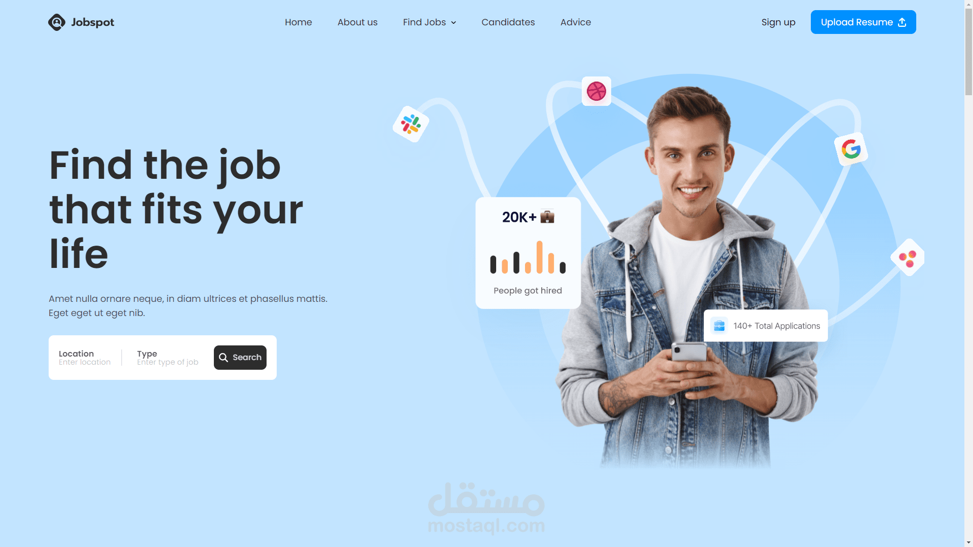 صفحة هبوط JobSpot