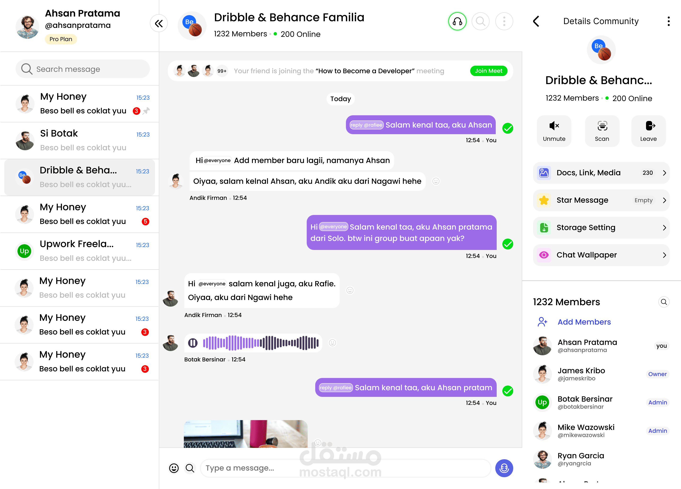 UxUi Chat Page Design