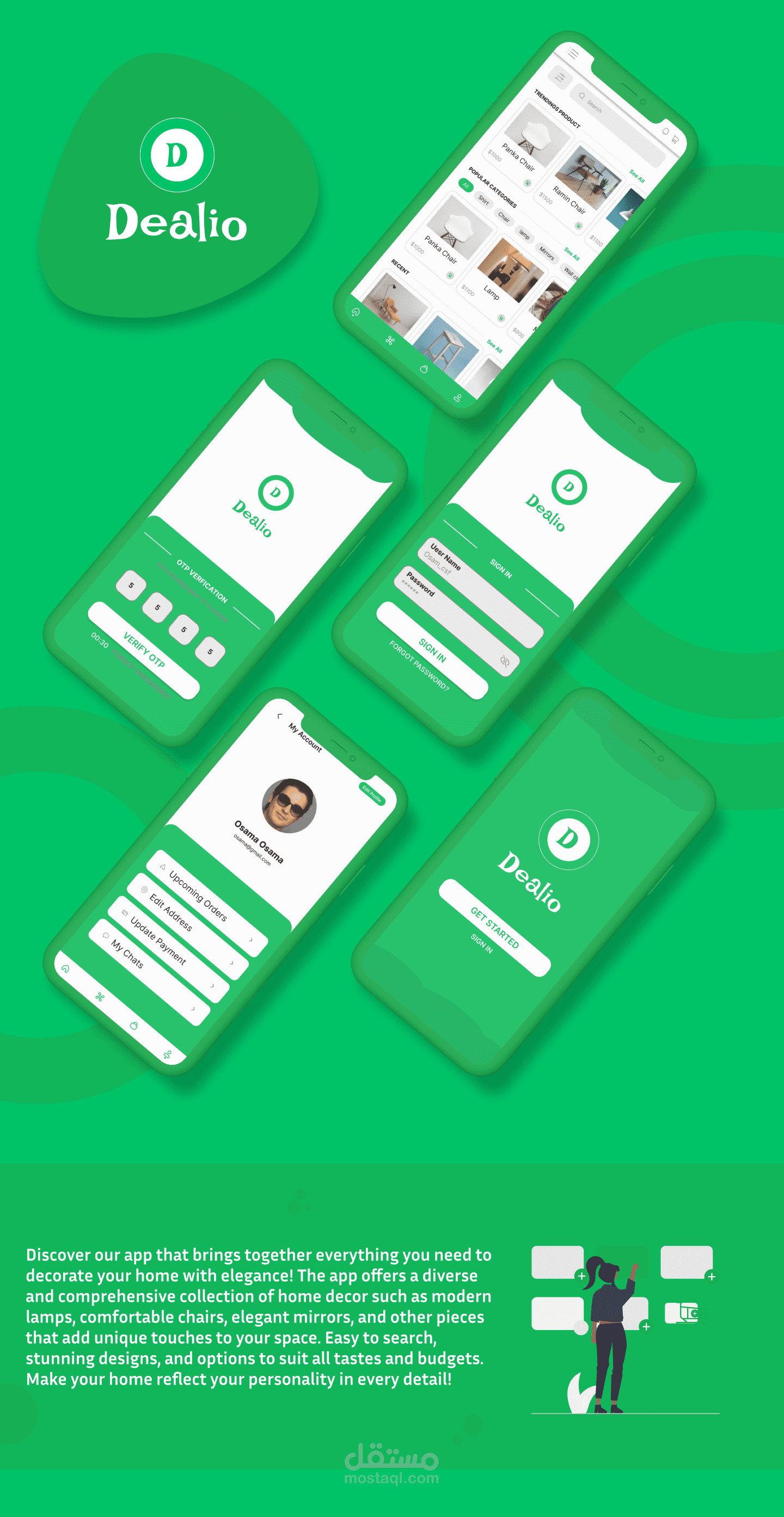 Home decoration application ui design