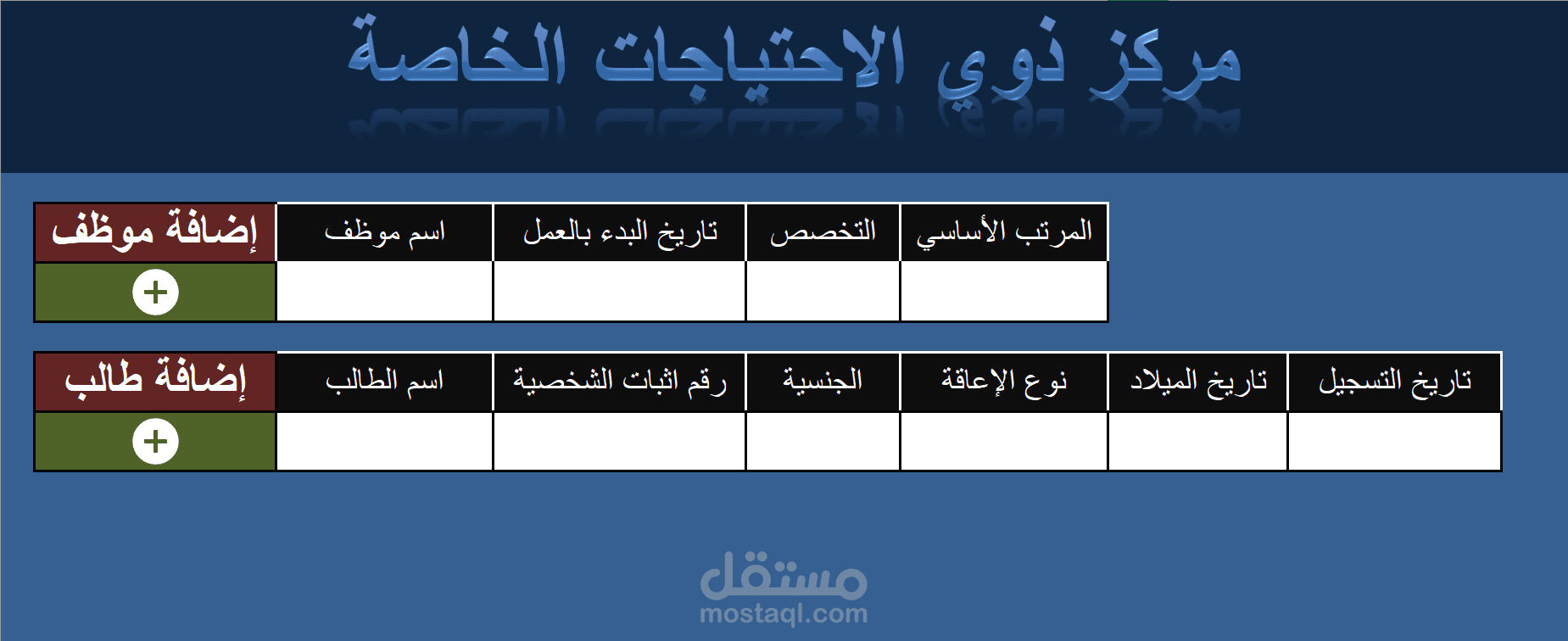 برنامج لمركز ذوي الاحتياجات الخاصة