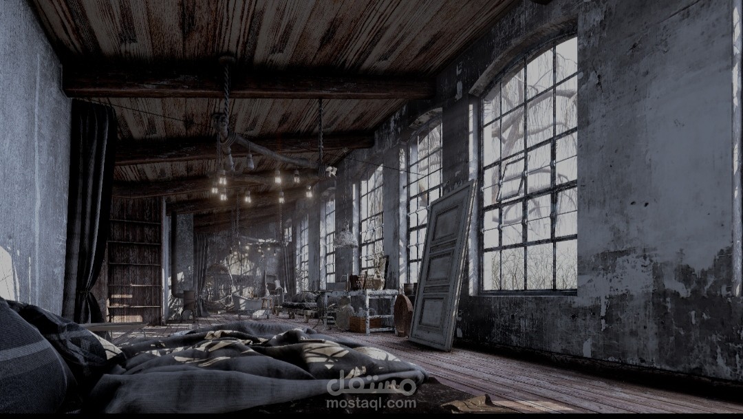 لقطة داخلية لتصوير واقع أليم من مسلسل مطر حمص