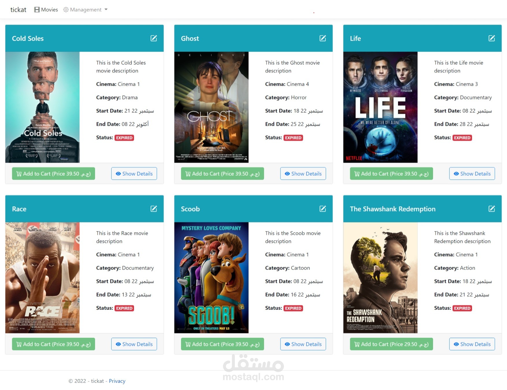 Ecommerce asp net MVC application