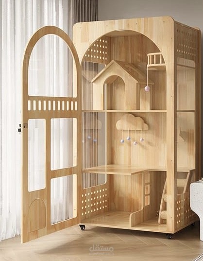 تصميم بيت للقطة من ثلاث طبقات