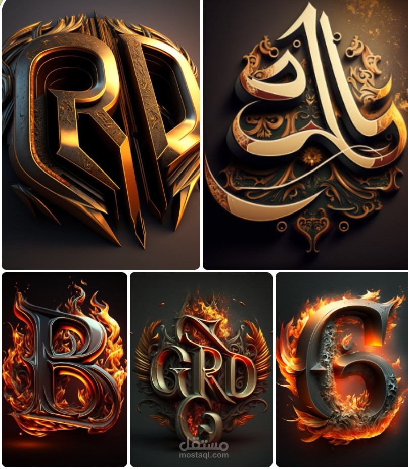 تصميم شعار مخصص ناري بدقة عالية الجودة