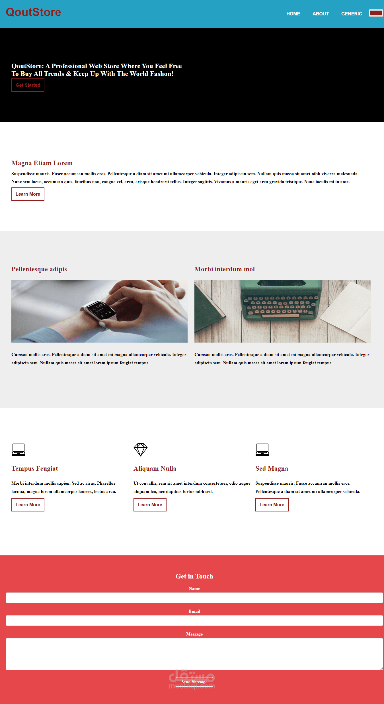 Landing Page لمتجر تصميم صفحة رئيسية جذابة وملهمة