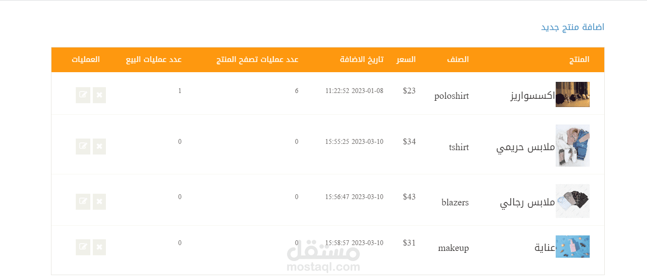 موقع متجر الكتروني