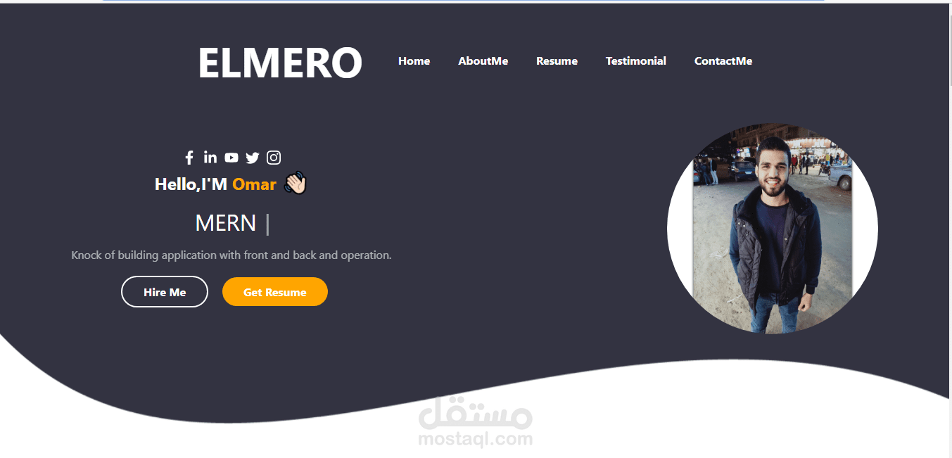 موقع شخصى باستخدام React js