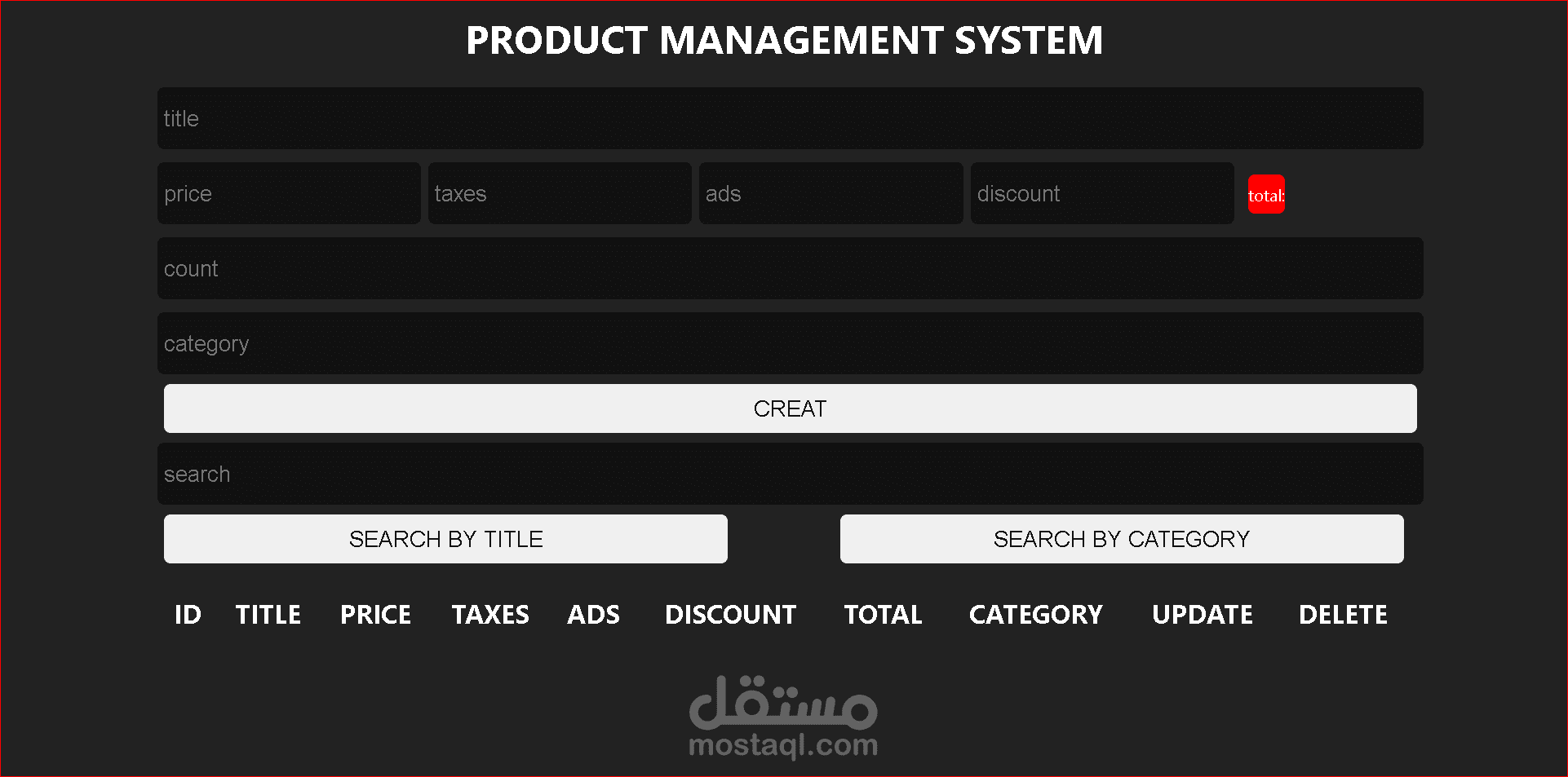 نظام لادارة المنتجات