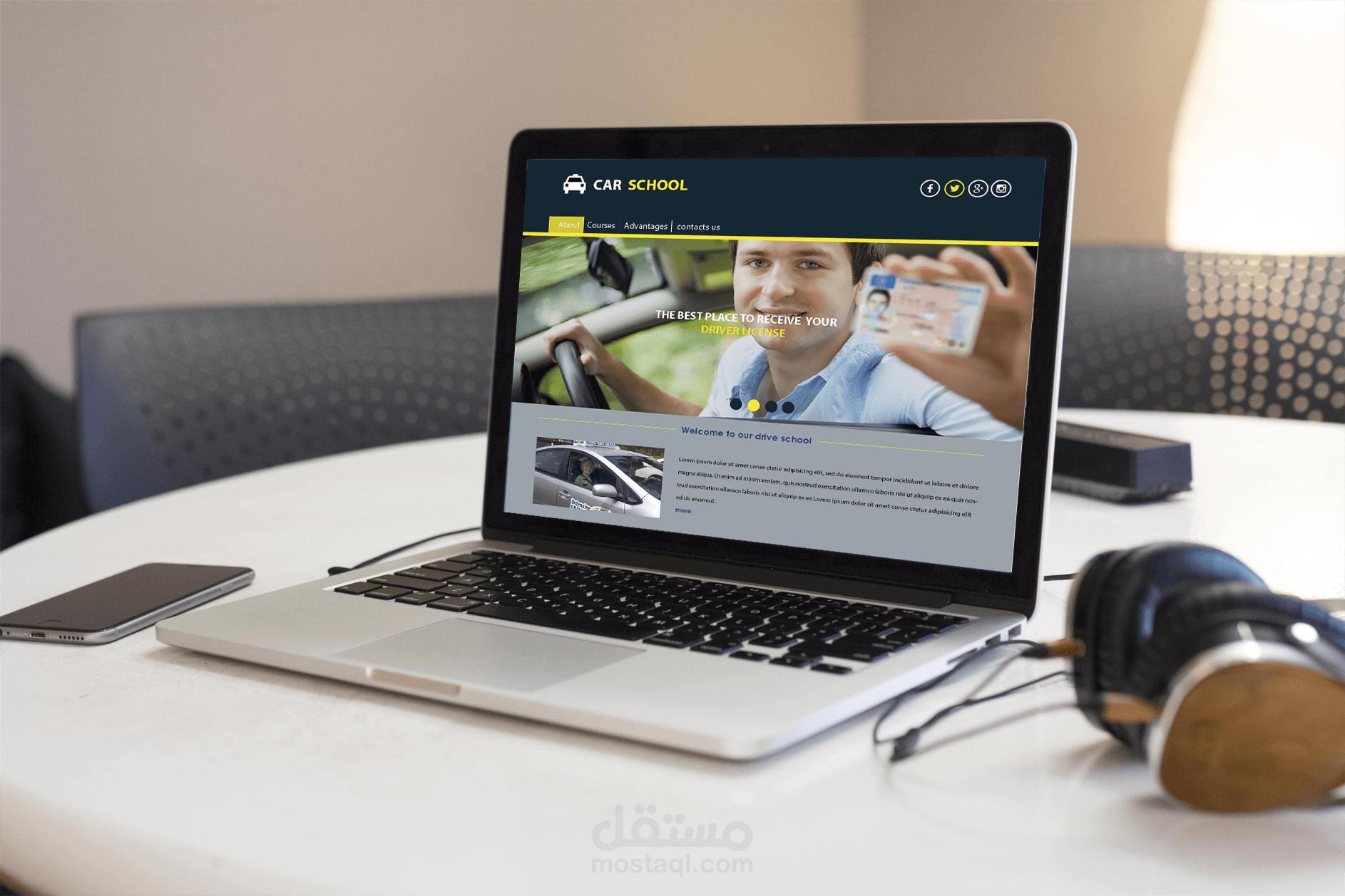 Responsive car driving school website