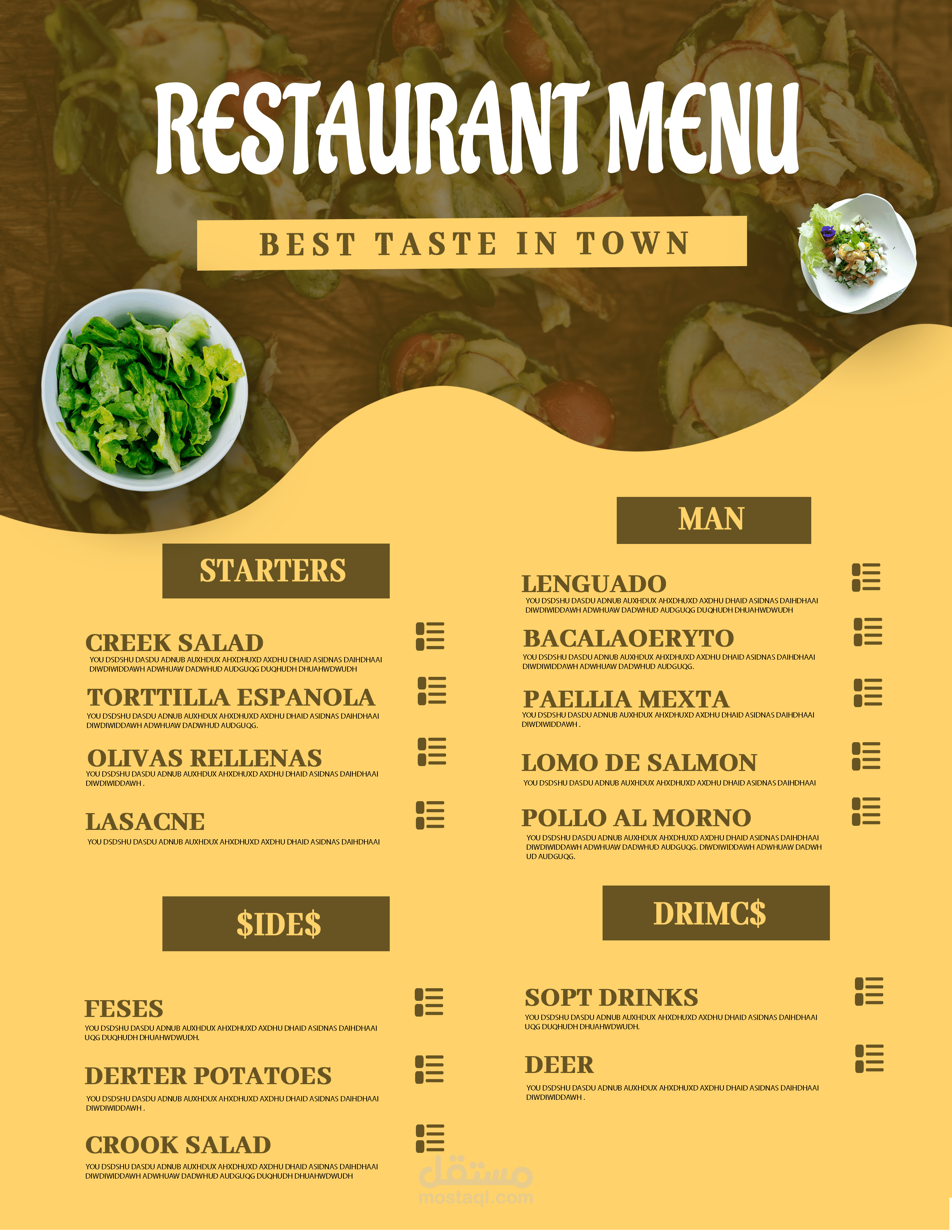 تصميم احترافي  Professional menu design