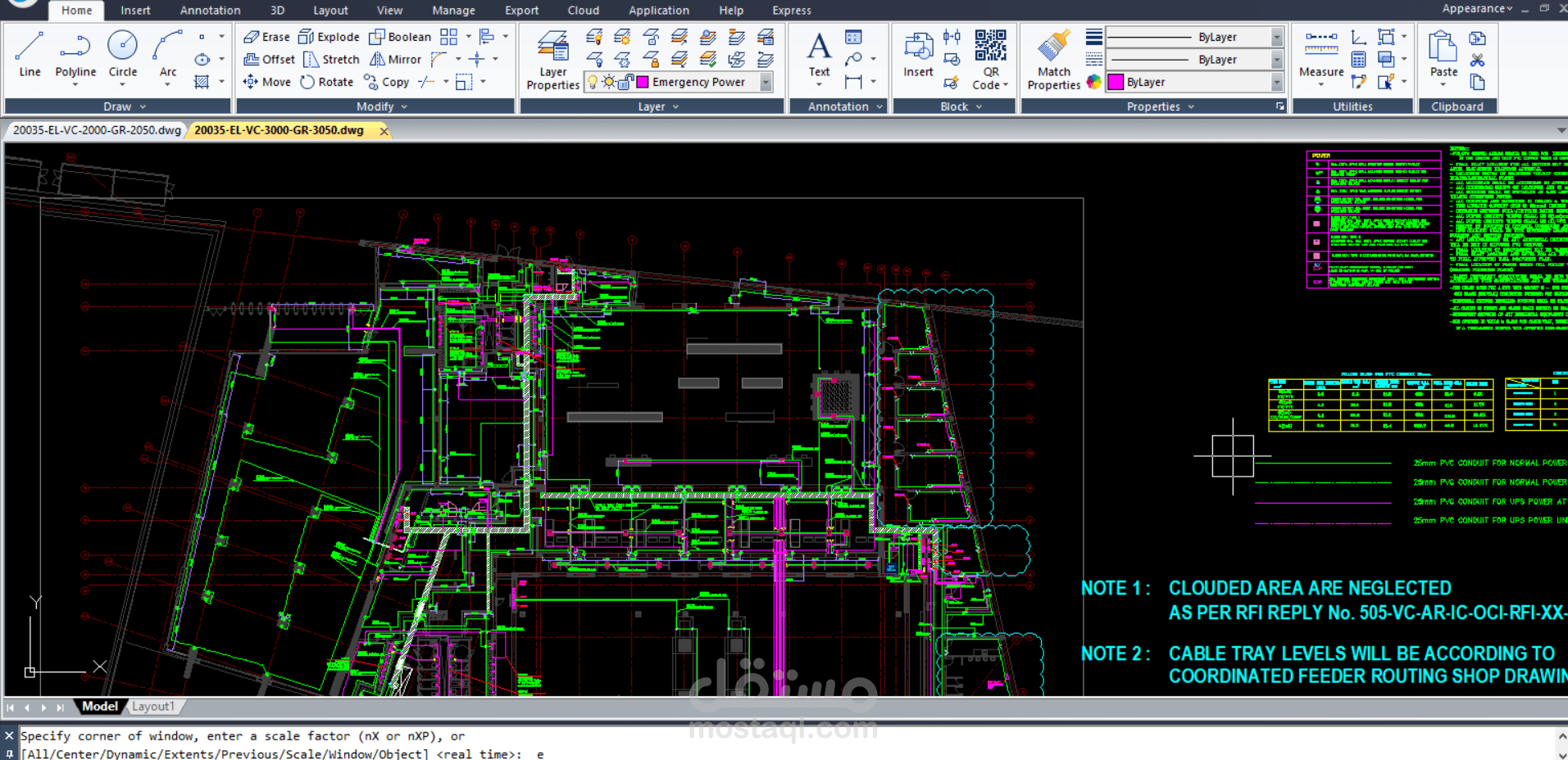 Electrical Shop drawing regarding power system at A Mega Project in Egypt.