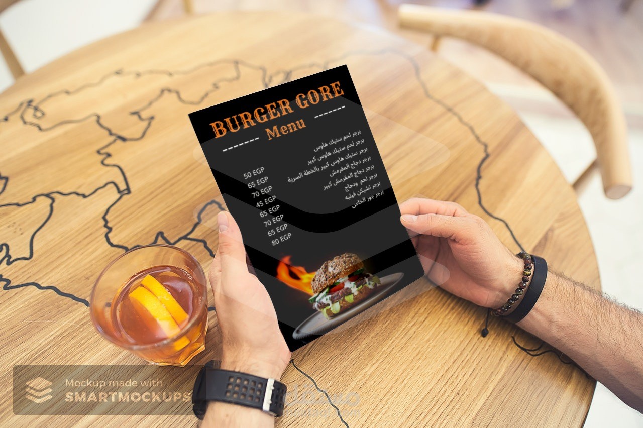 قائمة طعام لمطعم برجر | Menu For Burger restaurant