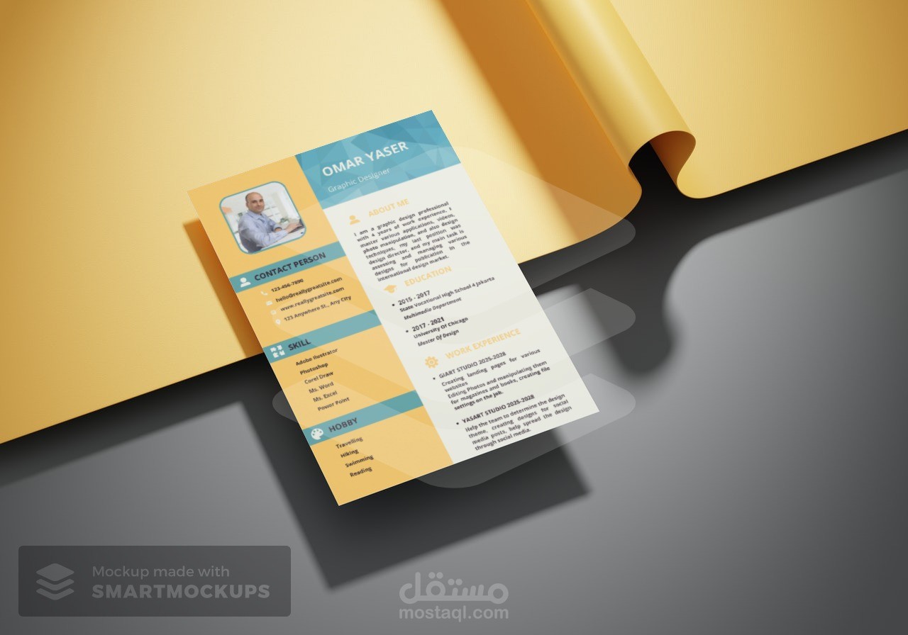 سيرة ذاتية لمصمم جرافيك باللغة الإنجليزية | English Cv for graphic designer