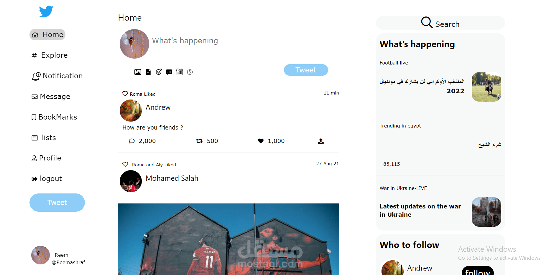 Twitter home page using HTML & CSS only