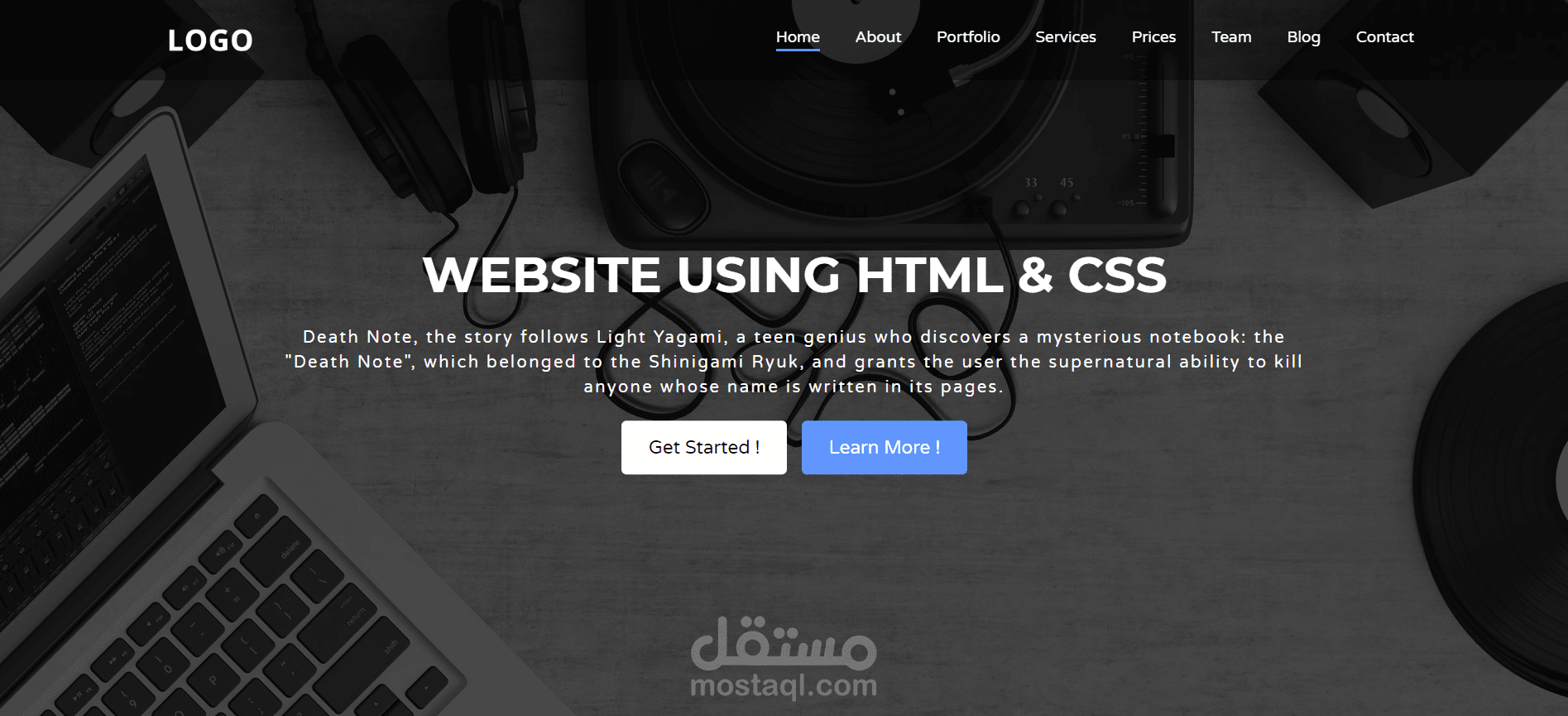 التدرب على برمجة landing page
