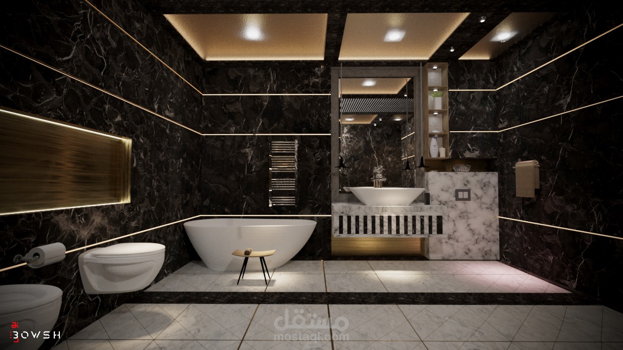تصميم ديكور | تصميم حمام بأسلوب حديث