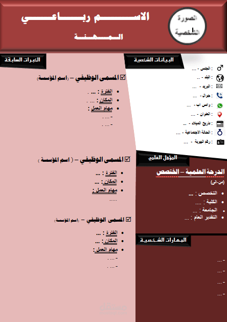 انشاء CV بطريقة احترافية ورسمية للتقدم للوظائف