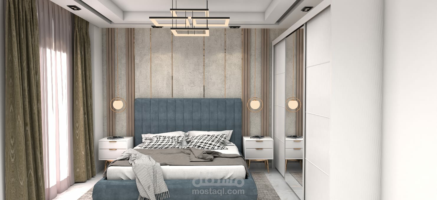 تصميم داخلي غرفة نوم رئيسية مودرن
