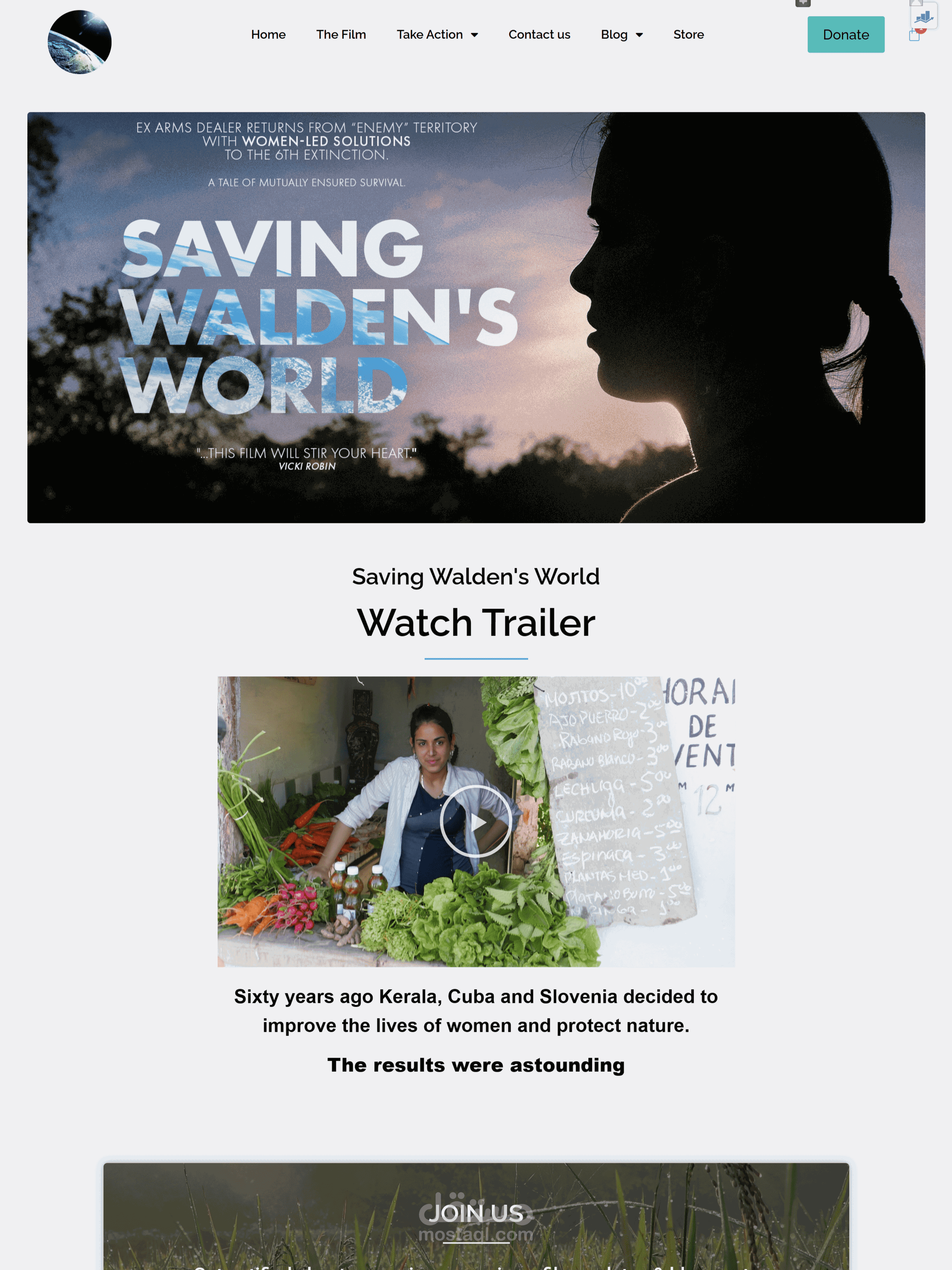 موقع الكتروني للفيلم الوثائقي: Saving Walden's World
