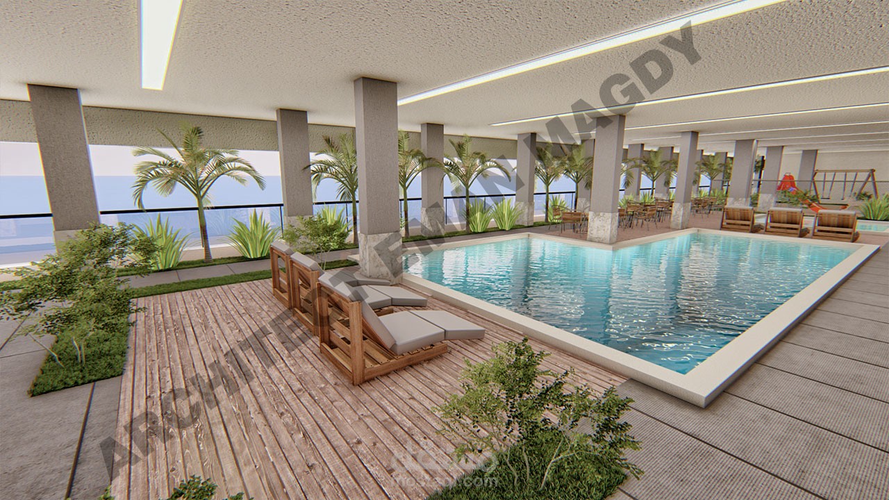 تصميم لمكان ترفيهي و انشطة و استغلال مساحة لطابق الجراج