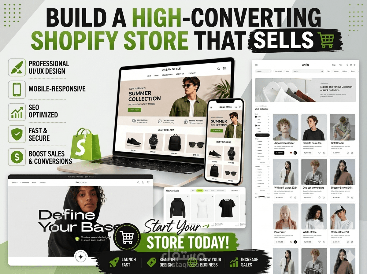 تصميم وتطوير متجر إلكتروني احترافي باستخدام Shopify