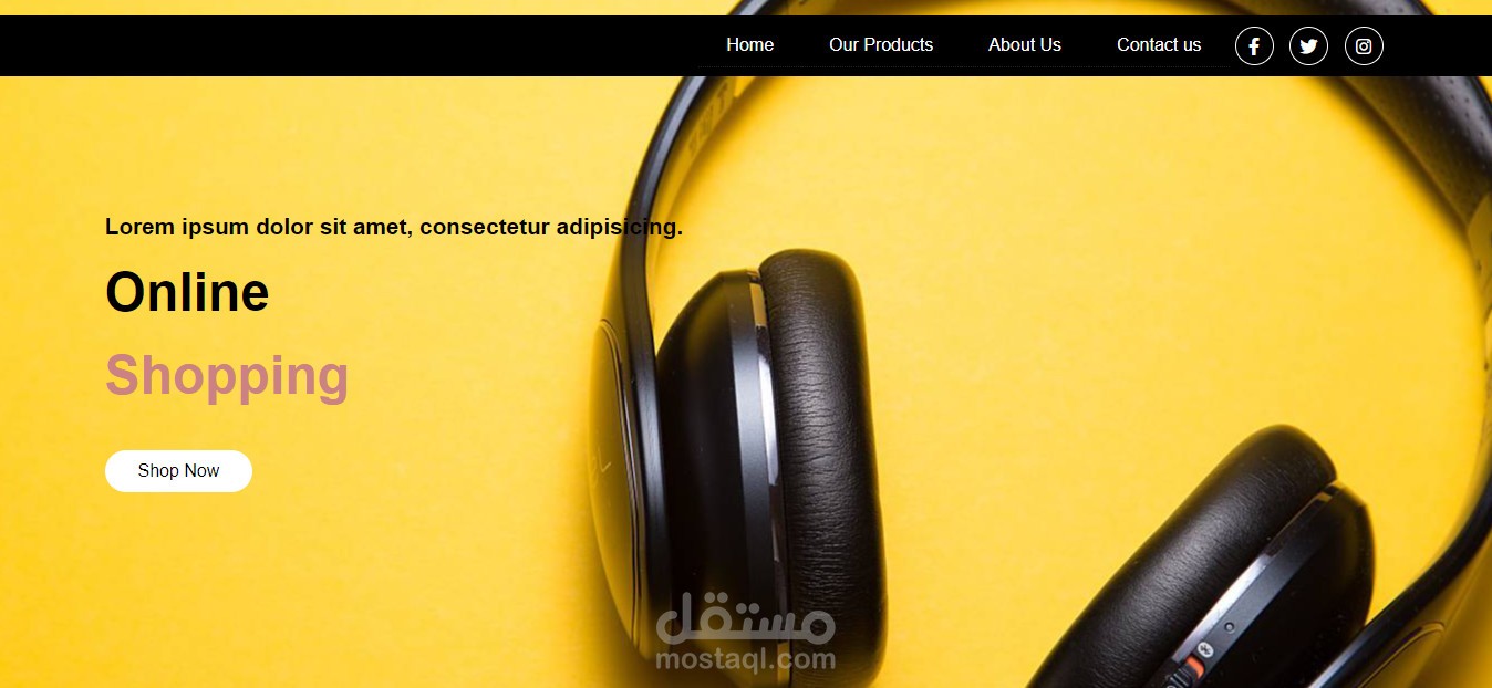 تصميم الصفحةالرئيسية لموقع