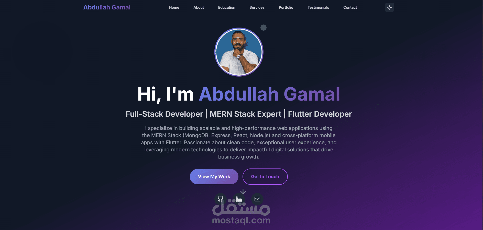 تصميم وتطوير موقع بورتفوليو شخصي - بعد التحديث