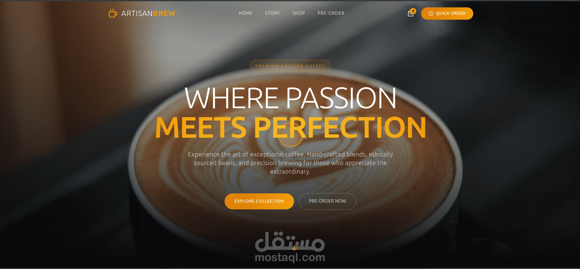 واجهة مقهى حديثة – عرض منتجات وطلب مسبق