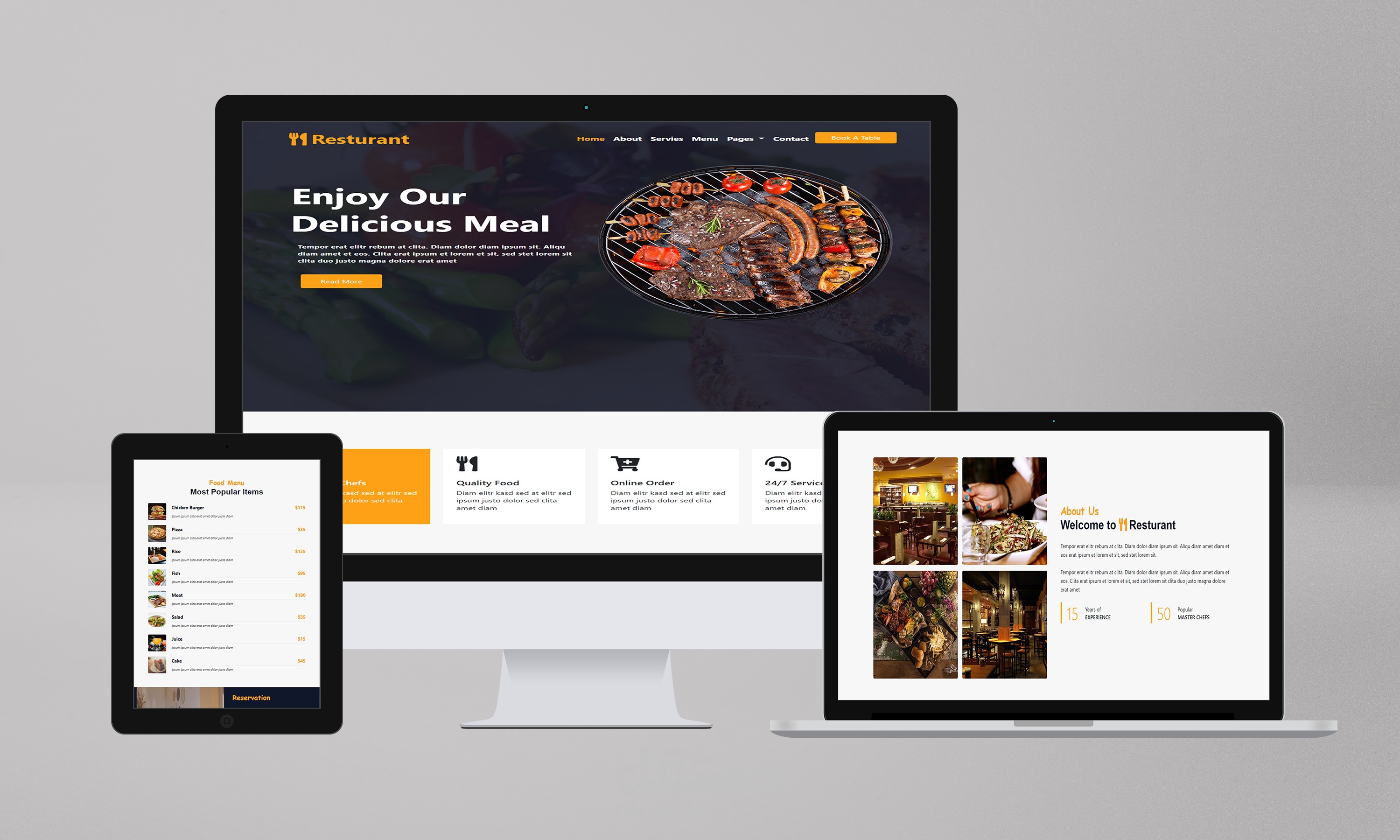 Restaurant landing page