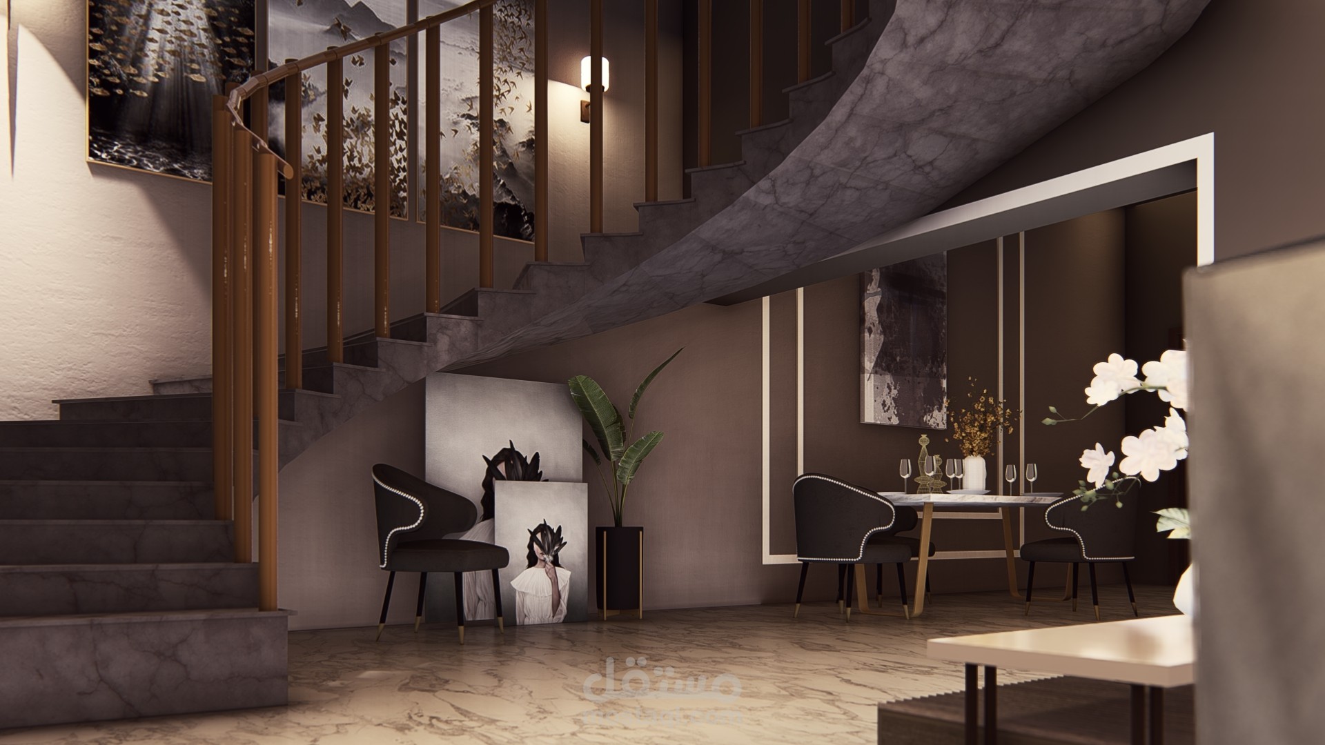 تصميم داخلي لصالة عميلة